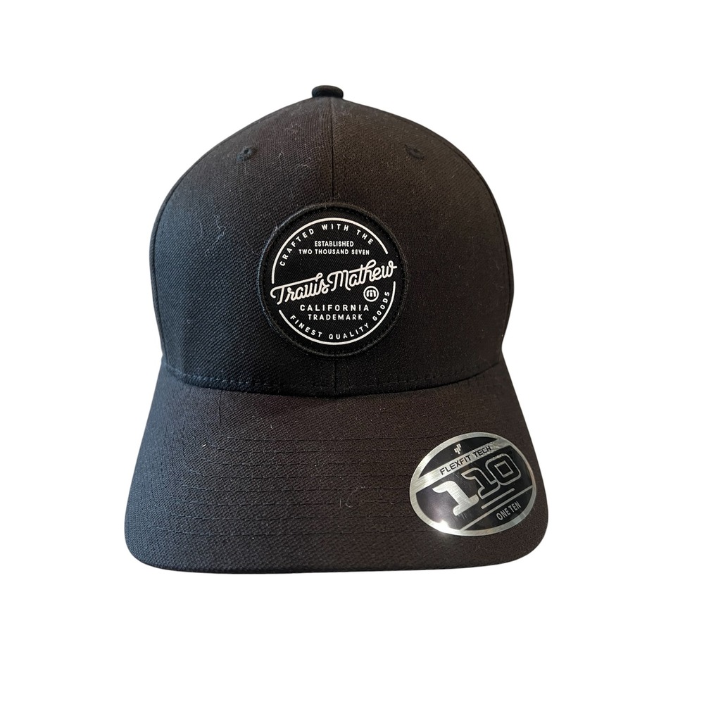 TravisMathew TM On Ice Patch Cap Mens OS Black Flexfit 110 Snapback Hat TM1MZ334